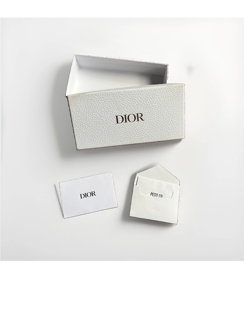 Authentic CHRISTIAN DIOR Empty White Textured Sunglasses Gift Box & Extras AS IS
